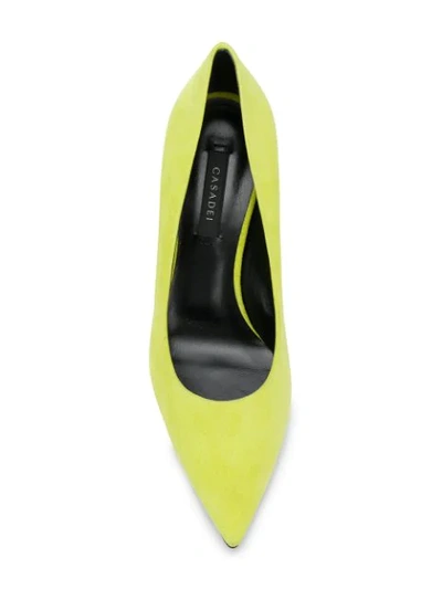 Shop Casadei Pointed Toe Pumps - Yellow