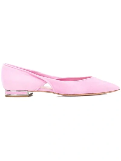 Shop Casadei Twisted Ballerinas In Pink