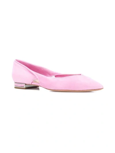 Shop Casadei Twisted Ballerinas In Pink