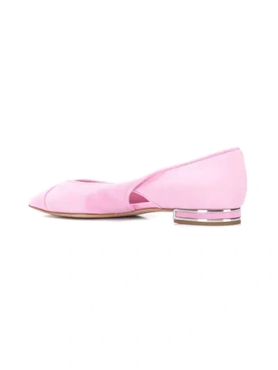 Shop Casadei Twisted Ballerinas In Pink