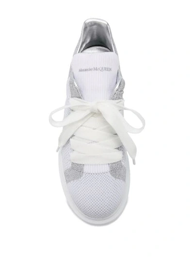 Shop Alexander Mcqueen Oversized Knitted Sneaker In White