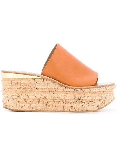 Shop Chloé Camille Sandals In Brown