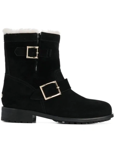 Shop Jimmy Choo Youth Boots In Black/natural