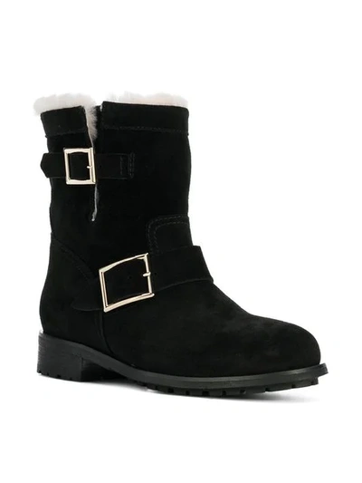 Shop Jimmy Choo Youth Boots In Black/natural