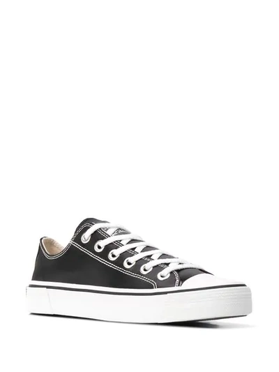 MARC JACOBS LOW TOP SATIN-EFFECT SNEAKERS - 黑色