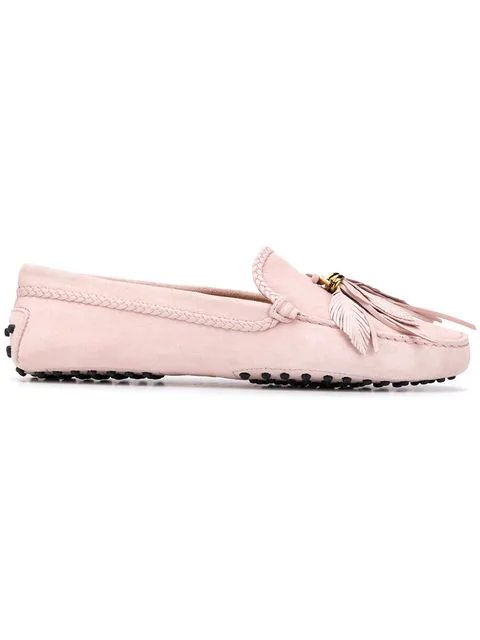 tod's pink suede loafers