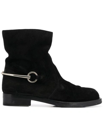 Shop Gucci Vintage 1990's Harness Detail Boots - Black