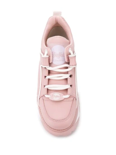 Shop Buffalo Ridged Sole Sneakers In Pink