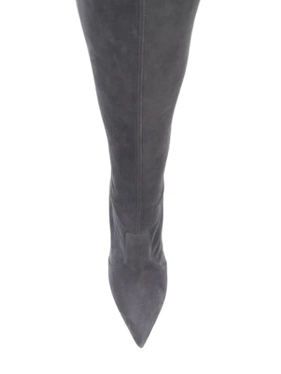 Shop Casadei Techno Blade Over-the-knee Boots - Grey