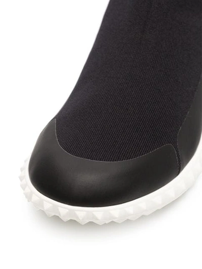 Shop Valentino Gestrickte Sock-boots In Black