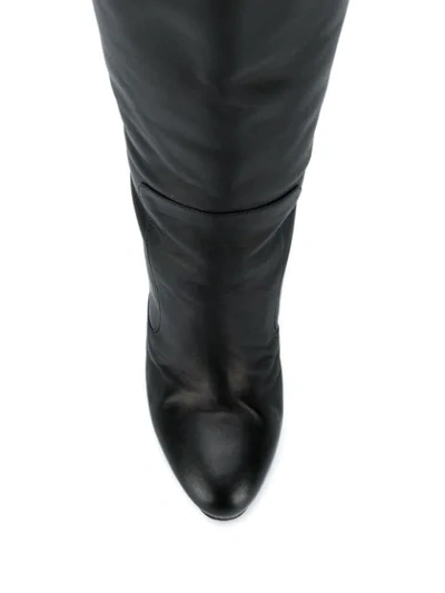Pre-owned Chanel Mid-calf Boots In Black