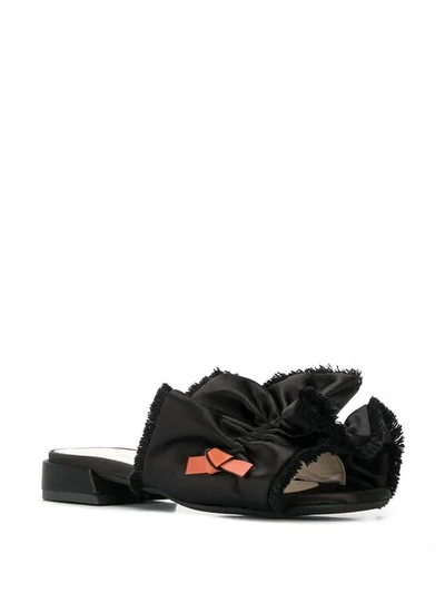 Shop Carven Fringed Sandals In Black