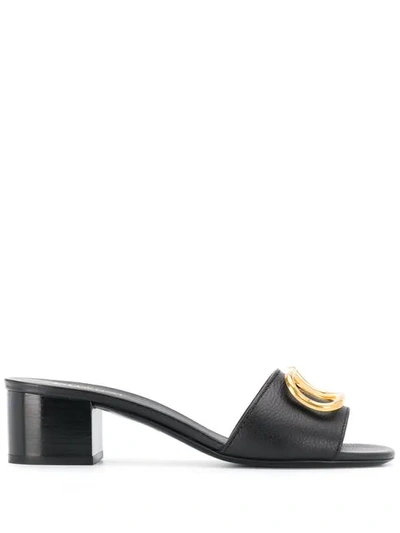 VALENTINO VALENTINO GARAVANI GO LOGO SANDALS - 黑色