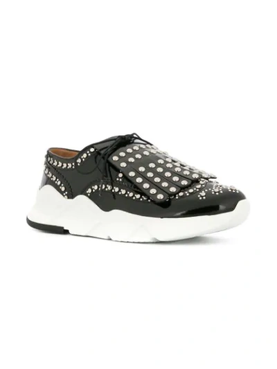 Shop Clergerie Embellished Lace-up Sneakers In Black