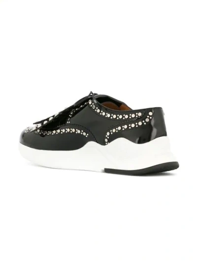 Shop Clergerie Embellished Lace-up Sneakers In Black