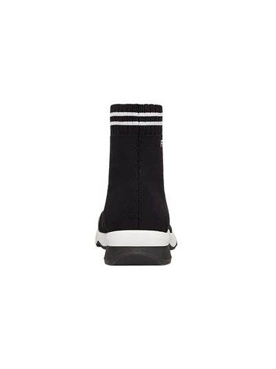 Shop Fendi Sock-sneakers In F15ej-black White+tab Blac