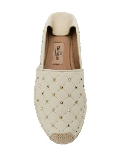 Shop Valentino Garavani Rockstud Spike Espadrilles In Neutrals