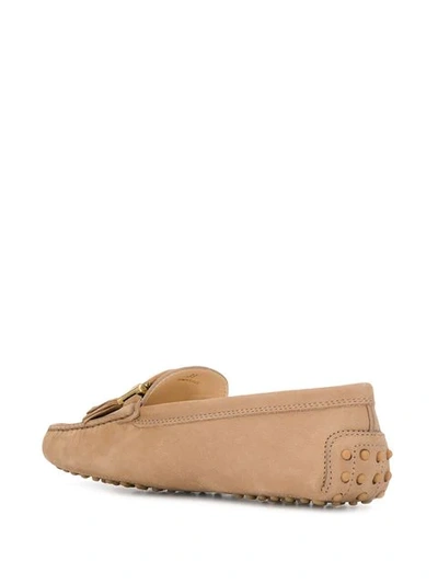 Shop Tod's Gommino Tassel Driving Shoes In Neutrals