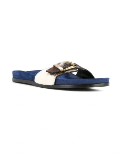 Shop Avec Modération Slip-on Buckle Sandals In Blue