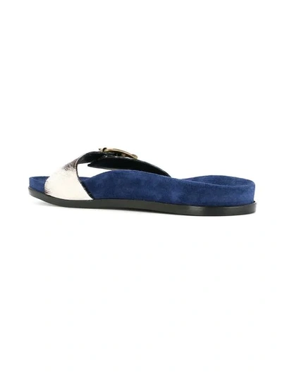 Shop Avec Modération Slip-on Buckle Sandals In Blue