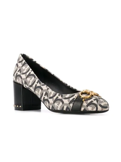 Shop Ferragamo Gancini Print Pumps In Neutrals