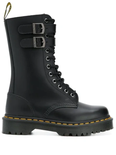Shop Dr. Martens' Mid-calf Lace-up Boots In Black