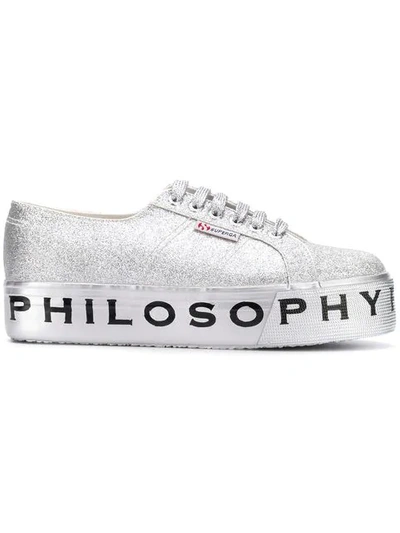 Shop Philosophy Di Lorenzo Serafini Superga Flatform Glitter Sneakers In Multicolour