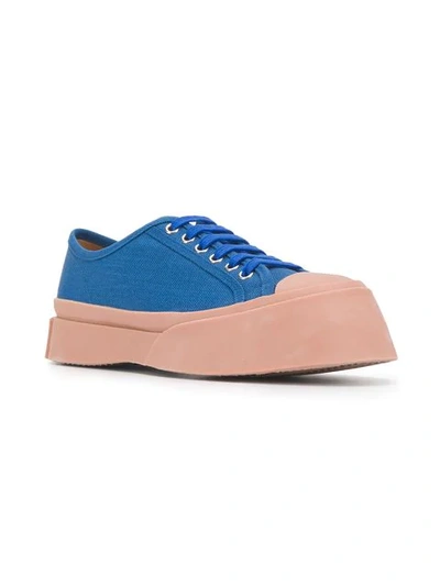 Shop Marni Platform Sneakers In Blue