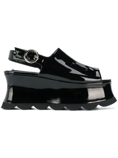 Shop Mcq By Alexander Mcqueen Mcq Alexander Mcqueen Platform Slingback Sandals - 1000 Black