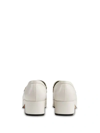 Shop Gucci Horsebit Platform Loafers In White