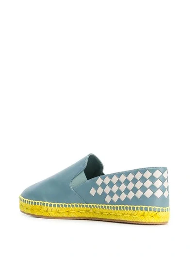 Shop Bottega Veneta Gala Checked Espadrilles In Blue