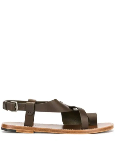 Shop Bottega Veneta Toe Ring Sandals In Brown