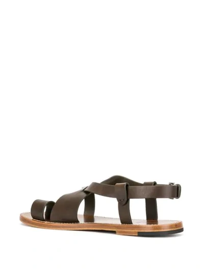 Shop Bottega Veneta Toe Ring Sandals In Brown