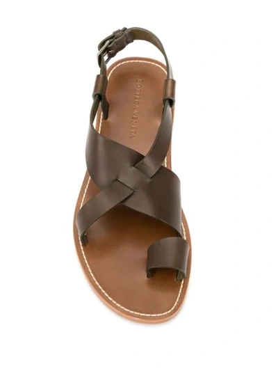 Shop Bottega Veneta Toe Ring Sandals In Brown