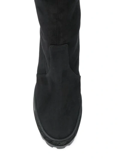 thigh length platform boots