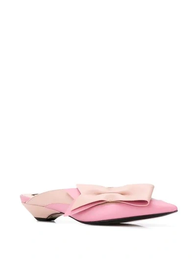 Shop N°21 Bow Detail Mules In Pink