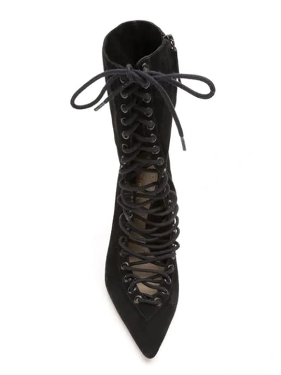 Shop Andrea Bogosian Suede Lace Up Boots - Black