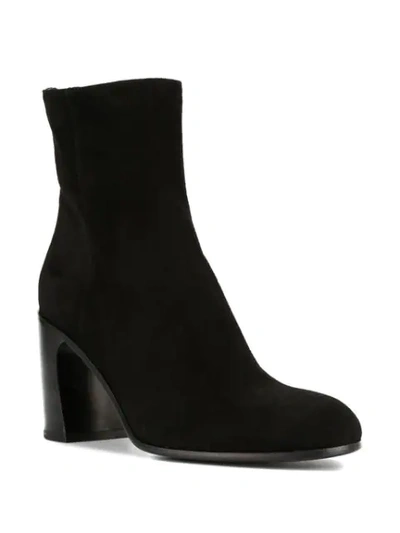 Shop Ann Demeulemeester Curved Heel Ankle Boots In Black