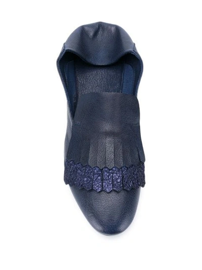 Shop Officine Creative Fringe Detail Loafers In Blue
