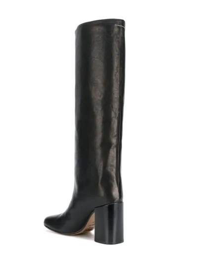 Shop Mm6 Maison Margiela Knee Length Boots In Black