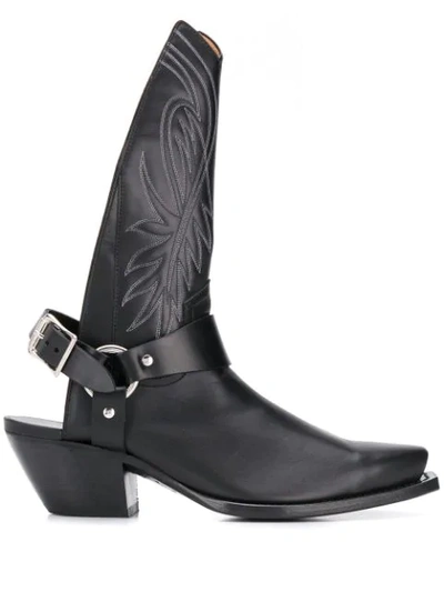 Shop R13 Western Cut-out Boots In Black