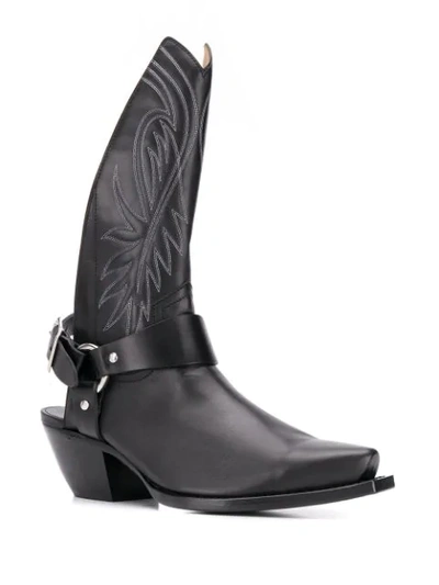 Shop R13 Western Cut-out Boots In Black