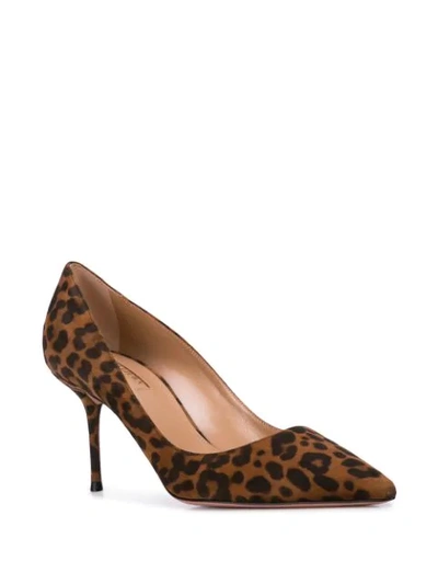 AQUAZZURA LEOPARD PRINT PUMPS - 棕色