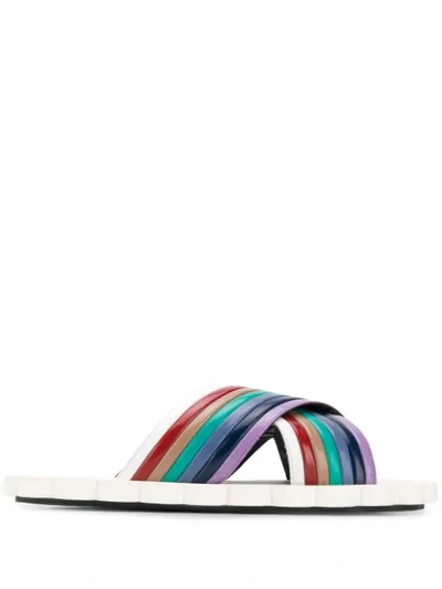 Shop Marni Rainbow Slides In White