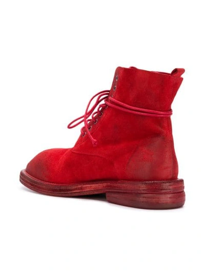 Shop Marsèll Lace-up Combat Boots In Red