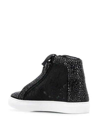 Shop Philipp Plein Hi-top Sneakers Crystal In Black