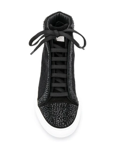 Shop Philipp Plein Hi-top Sneakers Crystal In Black
