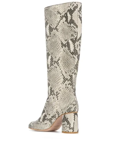 Shop Red Valentino Snakeskin-effect Boots In Neutrals