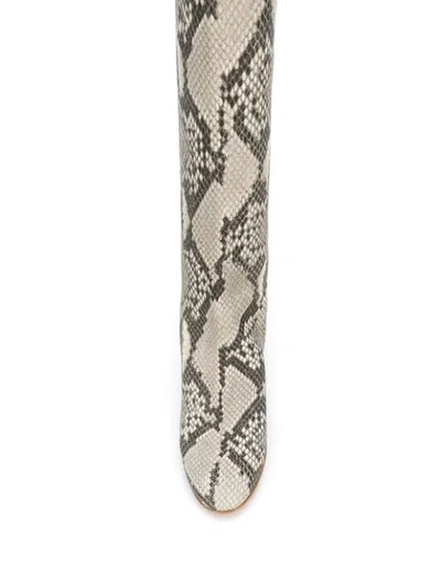 Red Valentino Snakeskin-effect Rock Color Leather Boots In Neutrals