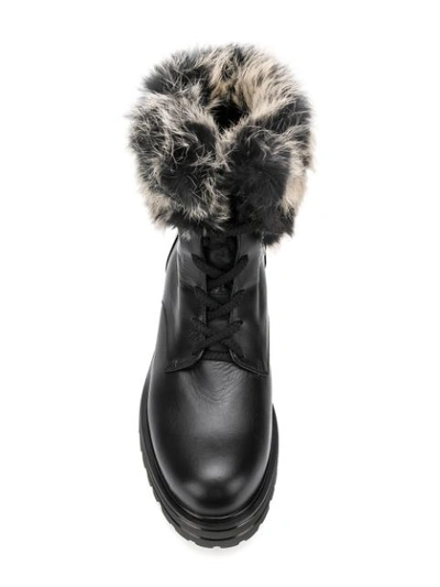 Shop Albano Fur Trim Boots - Black